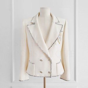 VINTAGE&RARE NWOT CHANEL 05C CC PATCH IVORY JACKET FR 38